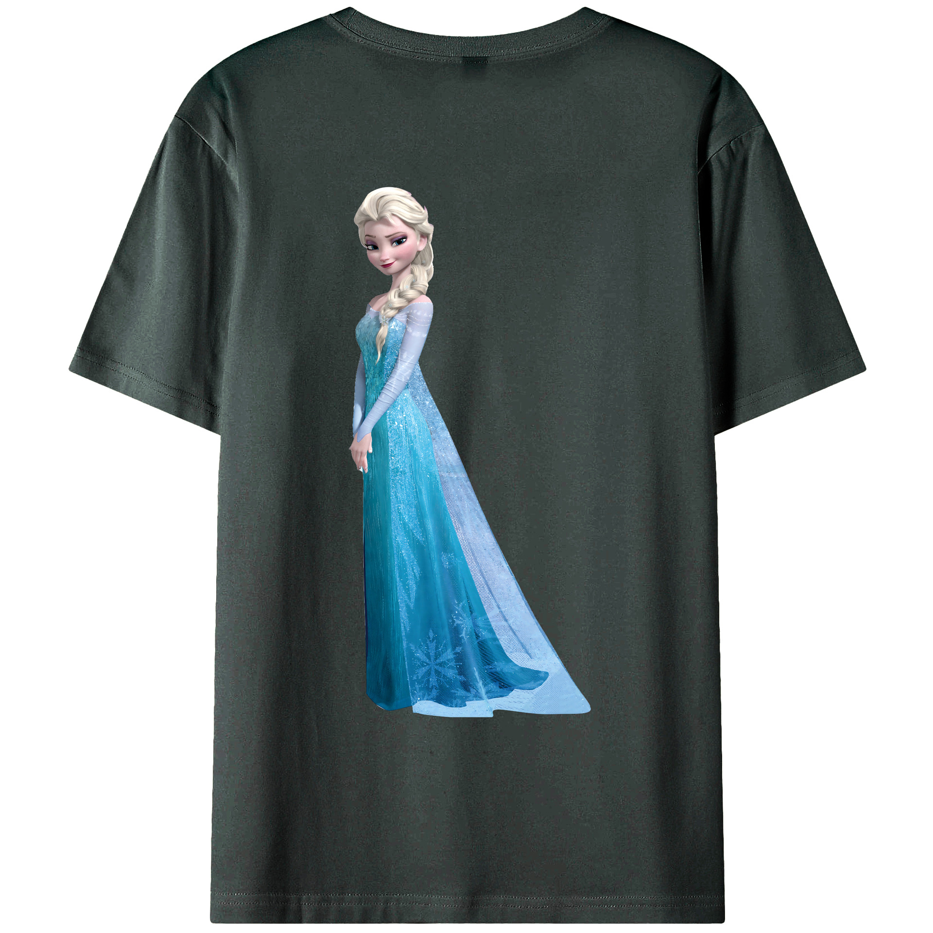 （画像用） アナと雪の女王 アンナ エルサ Frozen Anna Elsa 綿100％ メンズ半袖Tシャツ（バックプリント） 通気性